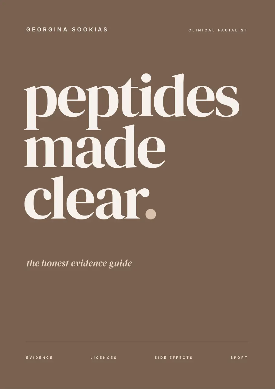 Peptides Made Clear front cover, the honest evidence guide by Georgina Sookias